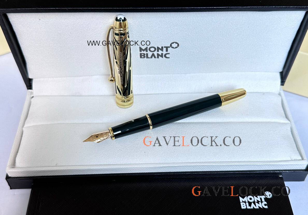 New Clone Mont blanc 100 Meisterstück Green Fountain Gold Cap